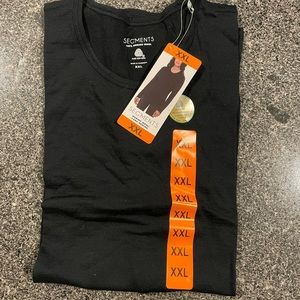 NWT Black Segments 100% machine washable merino wool long sleeve shirt